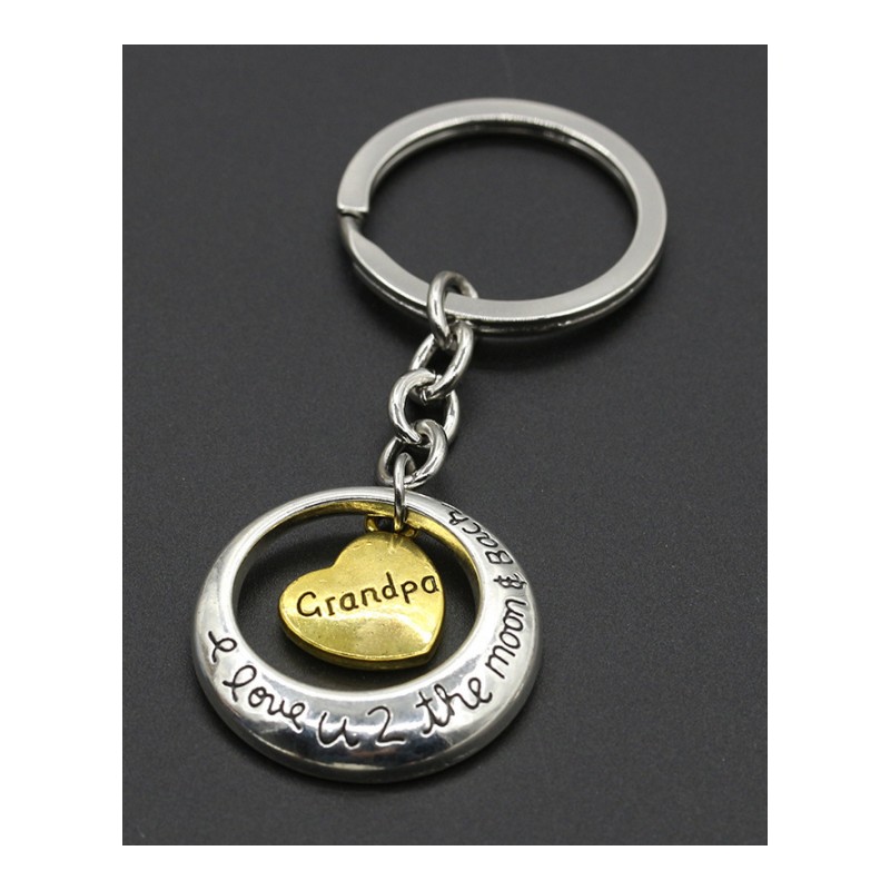 一家人字母钥匙扣亲情爱心链条配饰钥匙圈欧美饰品YWQWSP8600送女朋友七夕情人节礼物