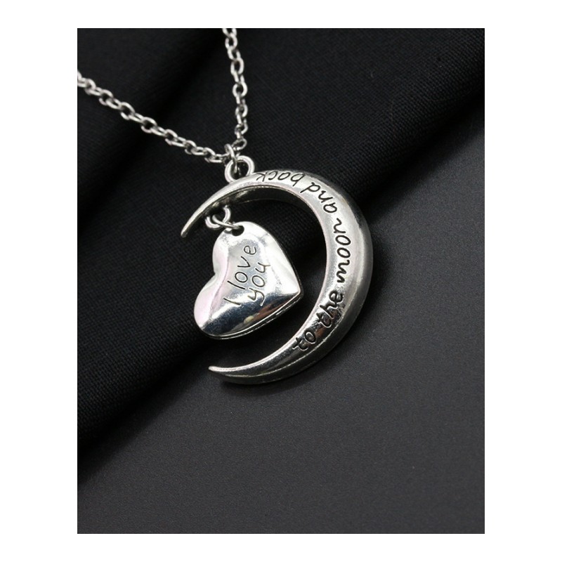 时尚韩版新款月亮爱心项链毛衣链YWQWSP3539送女朋友七夕情人节礼物