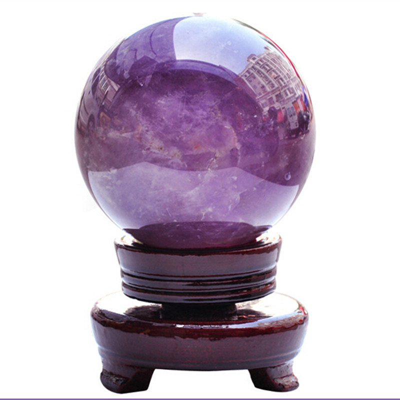 紫水晶球摆件 水晶球装饰品送女朋友七夕情人节礼物