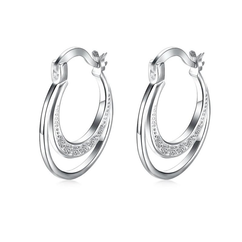 E779 Women Silver Earrings 镀925纯银精致耳坠日韩版女耳饰耳环送女朋友七夕情人节礼物