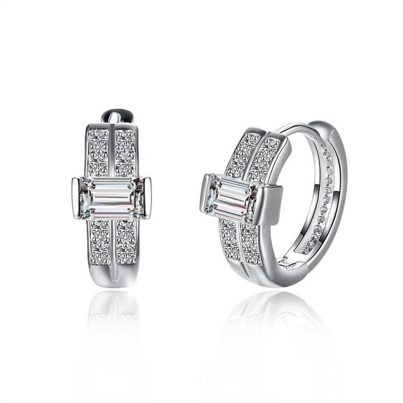 E782 Women Silver Earrings 镀925纯银精致耳扣日韩版女耳饰耳环送女朋友七夕情人节礼物