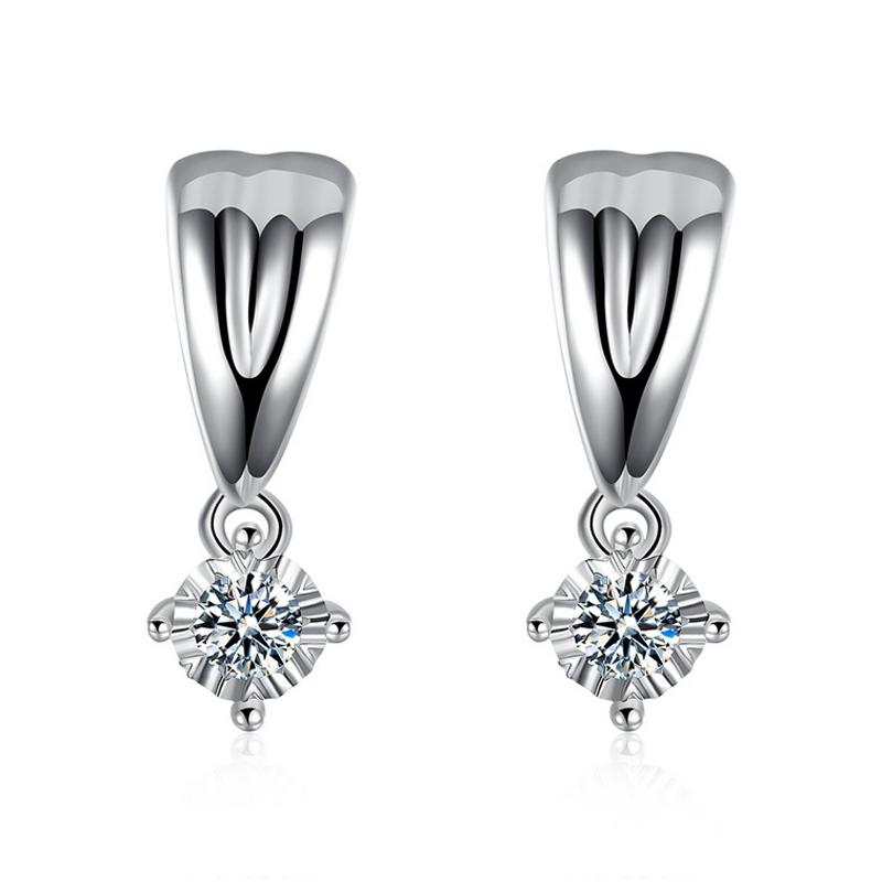 E767 Women Silver Earrings 镀925纯银精致耳坠日韩版女耳钉耳环