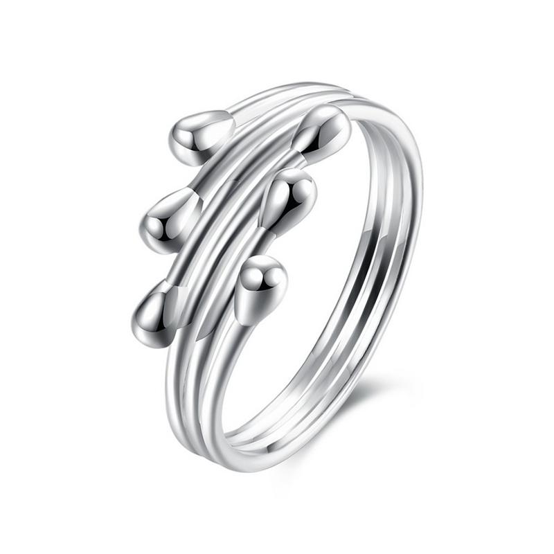 R811 Women Silver Ring镀纯银简约时尚戒指日韩指环简约戒子女生送女朋友七夕情人节礼物