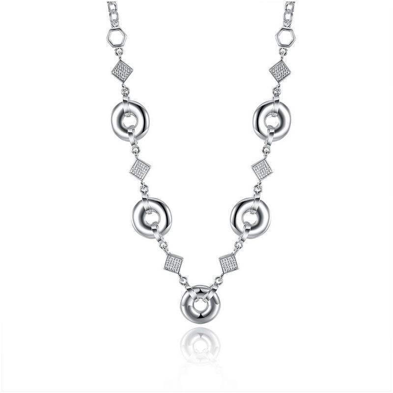 N831 Women Silver Necklace 镀纯银日韩配饰女气质水晶项链坠送女朋友七夕情人节礼物