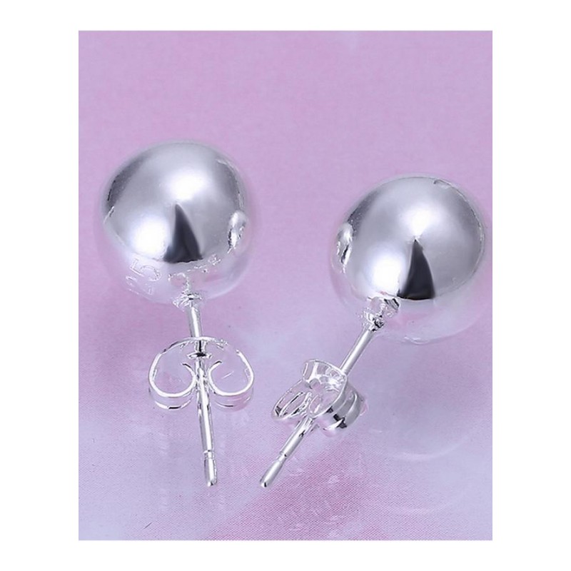 E074 Women silver plated earring 镀925纯银耳钉时尚潮人耳环女