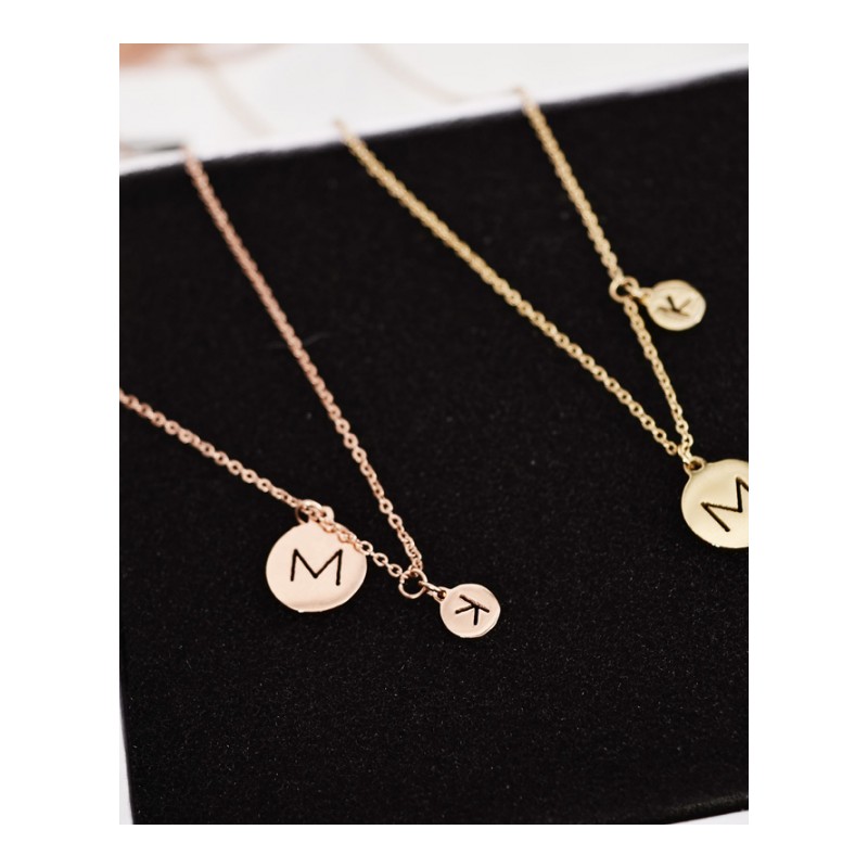 日韩版精致简约项链 女短款锁骨链坠镀14k玫瑰金彩金时尚配饰品送女朋友老婆生日礼物送女朋友七夕情人节礼物