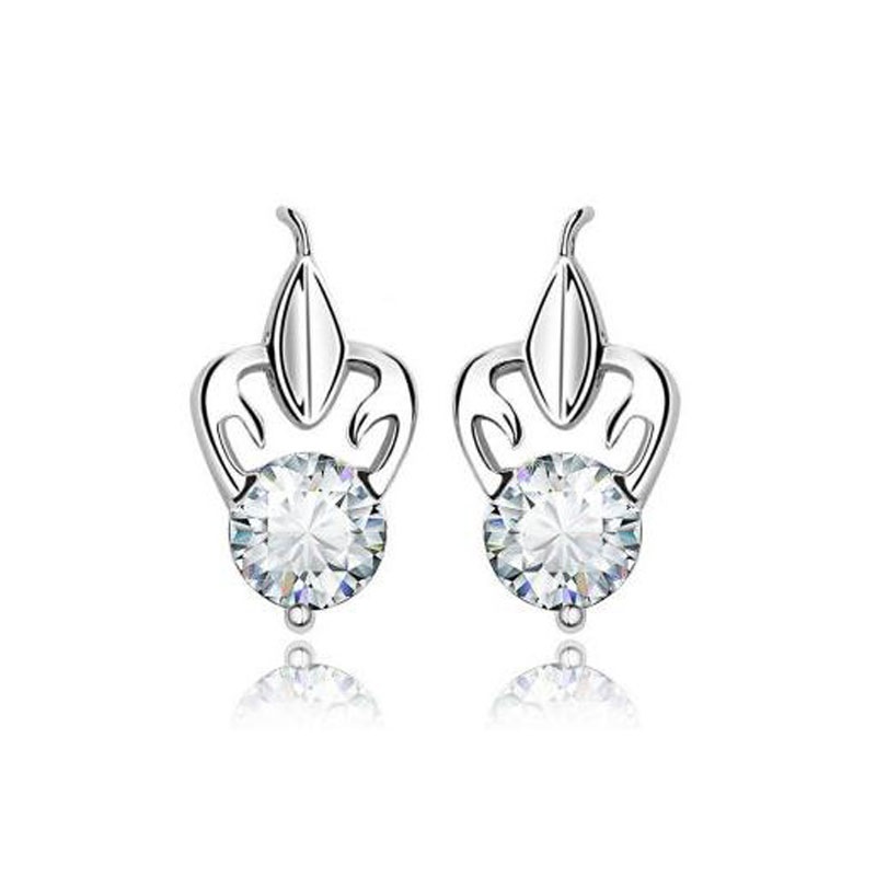 镀925银十二星座情侣男女款耳钉送女朋友七夕情人节礼物