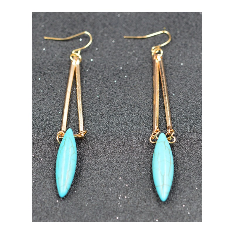 欧美耳钉个性秀场款水滴形松石女士长款耳坠YWBZ3925送女朋友七夕情人节礼物