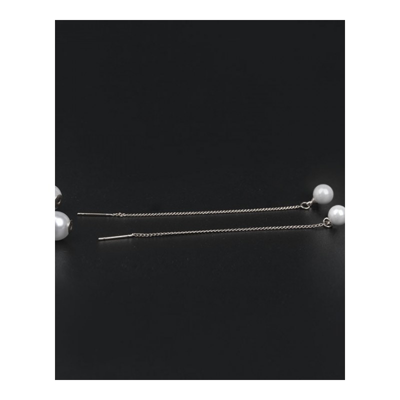 韩版时尚流苏简约耳坠长款大小珍珠耳钉女士耳饰YWZH6792送女朋友七夕情人节礼物