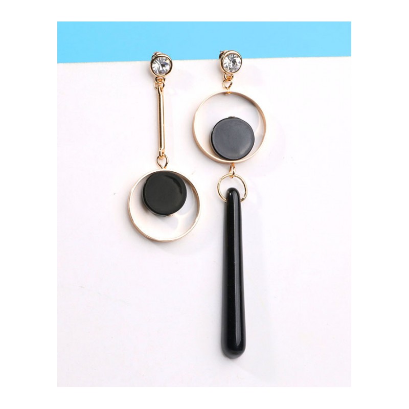 耳钉女气质韩国简约防饰品树脂耳饰夸张水滴不对称耳环女YWZH5268送女朋友七夕情人节礼物