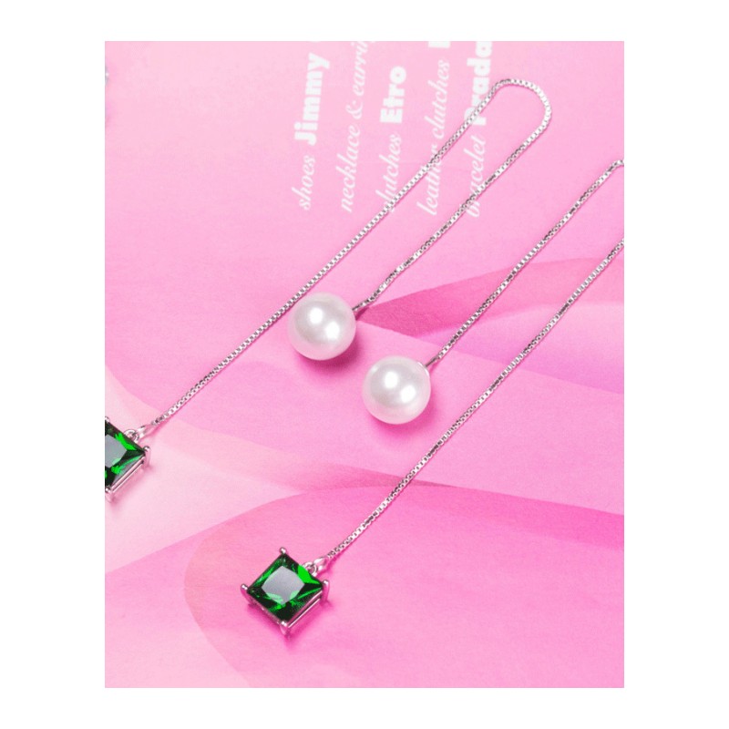 新款日韩时尚气质个性珍珠耳环长款耳线流苏女士耳坠MLYSS6027送女朋友七夕情人节礼物