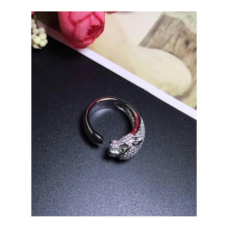 新款韩版时尚百搭银饰品豹头开头设计女士戒指FYYHL5525送女朋友七夕情人节礼物