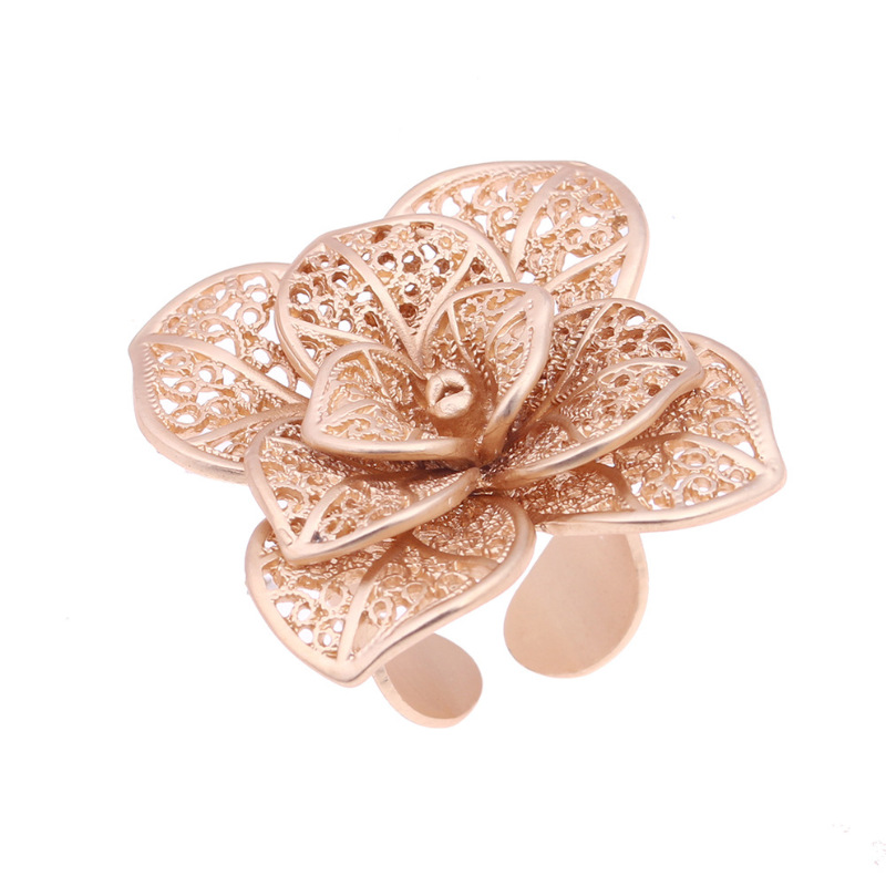 新款欧美时尚个性精美叠层镂空花朵女士戒指DZSP5916送女朋友七夕情人节礼物