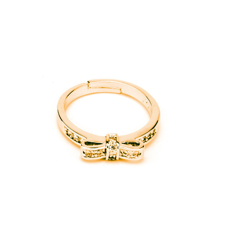 欧美个性流行饰品蝴蝶结微镶锆石铜戒指手饰YWBM8405送女朋友七夕情人节礼物