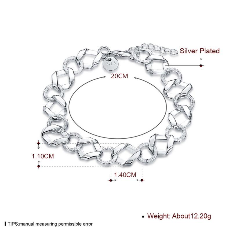H527Women Silver Bracket 镀纯银手饰女士饰品日韩光间沙圈手链送女朋友七夕情人节礼物