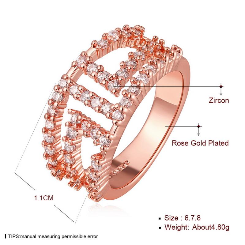 R694 Women Gold Ring 彩金戒指女饰品简约日韩食指潮人指环学生送女朋友七夕情人节礼物