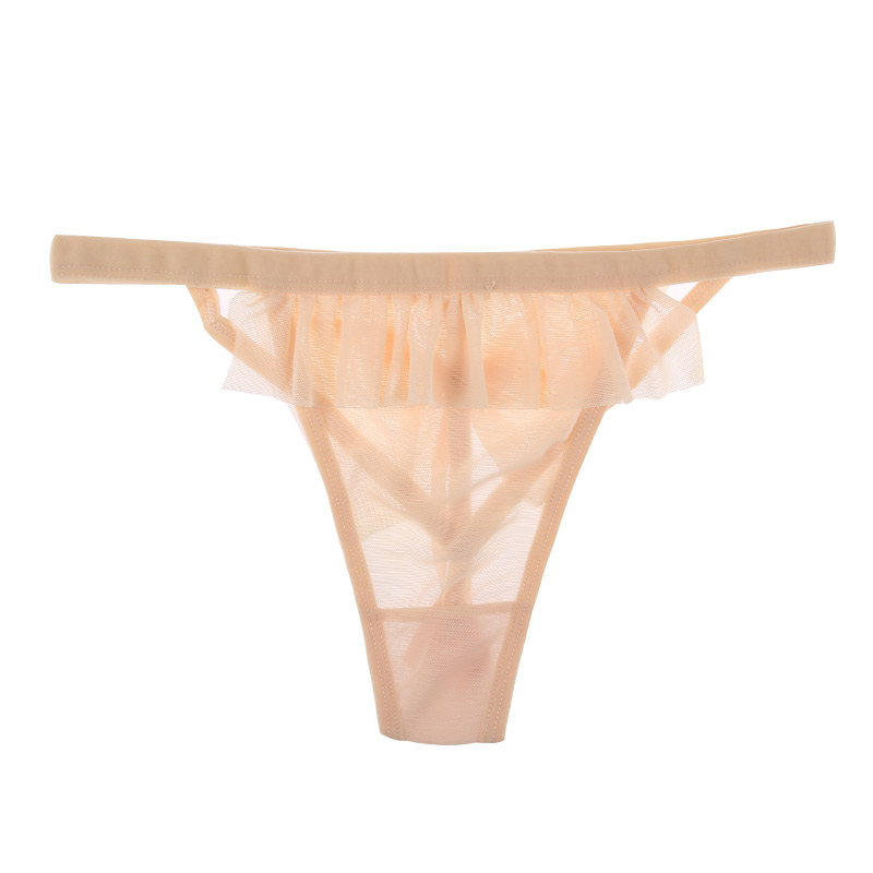 性感内衣薄纱透视透明情趣内裤女三点式丁子裤露PP蕾丝开裆式高潮