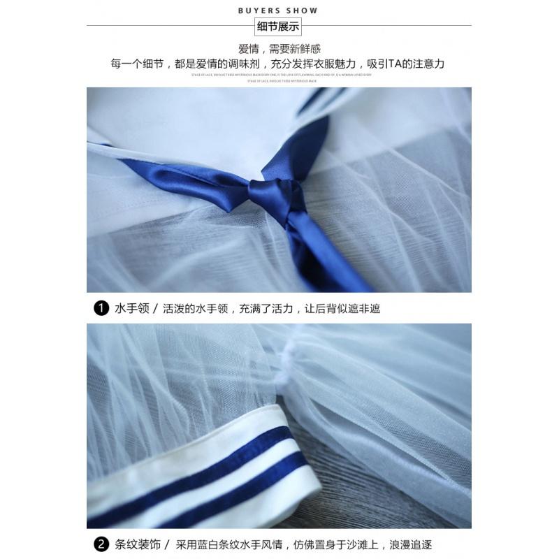 性感情趣内衣服制服sm骚用品清纯透视水手透明学生三点式激情套装