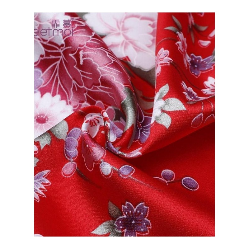 大码三点式和服制服诱惑3件套装透明情趣内衣女胖MM睡衣8940