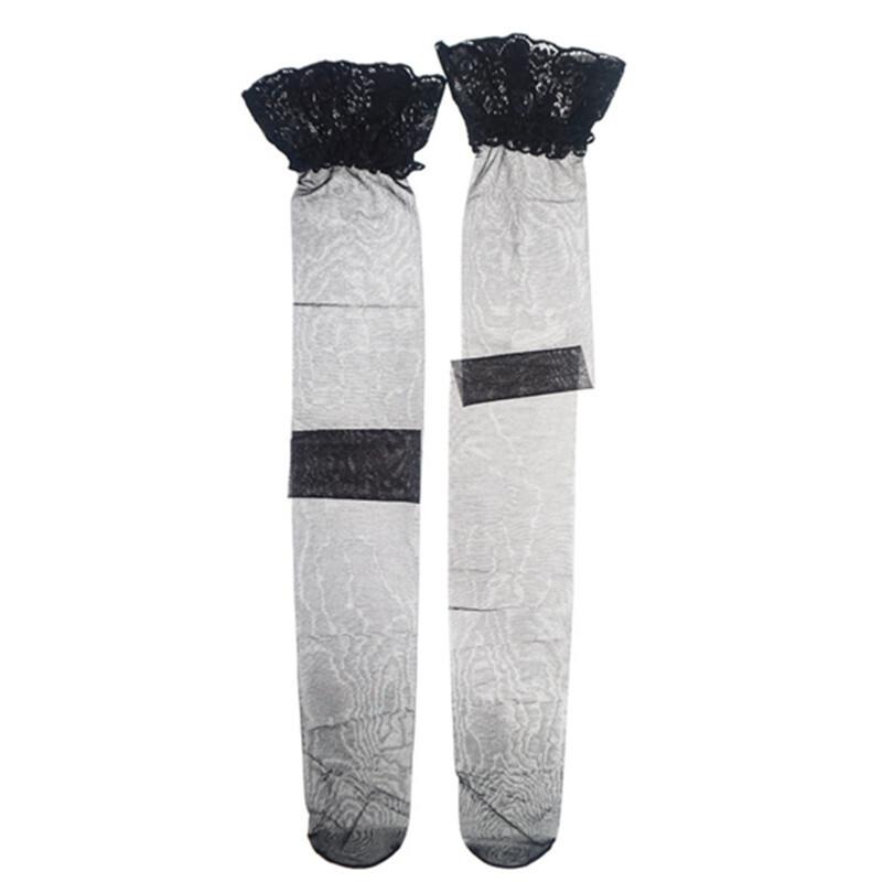 性感丝袜女蕾丝花边防滑硅胶透明定型大腿袜长筒比袜中高筒袜