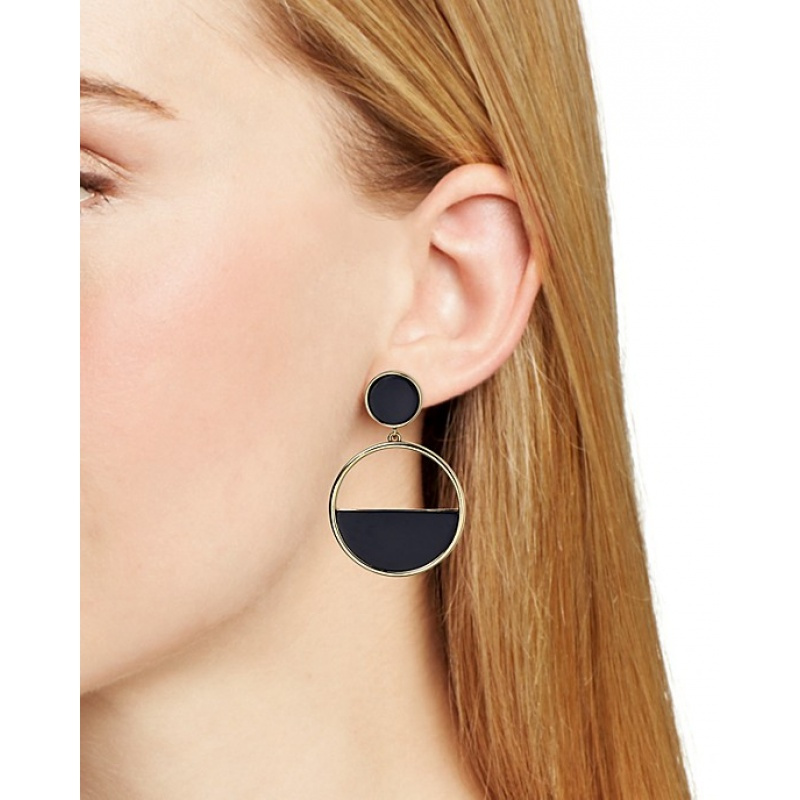 欧美气质长款耳环女性感黑色金属耳钉淑雅明星同款坠耳饰J送女朋友老婆生日礼物送女朋友七夕情人节礼物