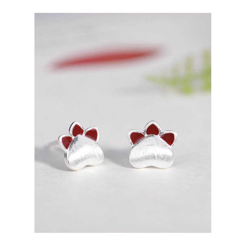 925纯银耳钉女气质韩国个性简约学生创意防过敏百搭甜美萌萌哒送女朋友老婆生日礼物送女朋友七夕情人节礼物