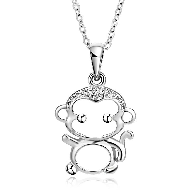 925项链小猴子造型坠时尚女款简约风格锁骨链首饰品送女朋友七夕情人节礼物