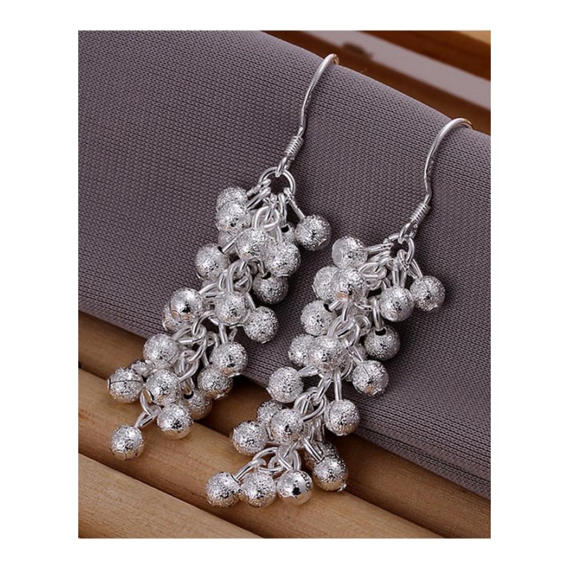 E007Women silver plated earring镀925纯银清新时尚大气耳环饰品