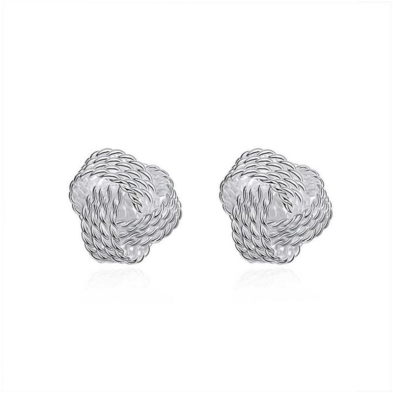 E013 Women silver plated earring 镀925纯银日韩时尚气质耳钉女