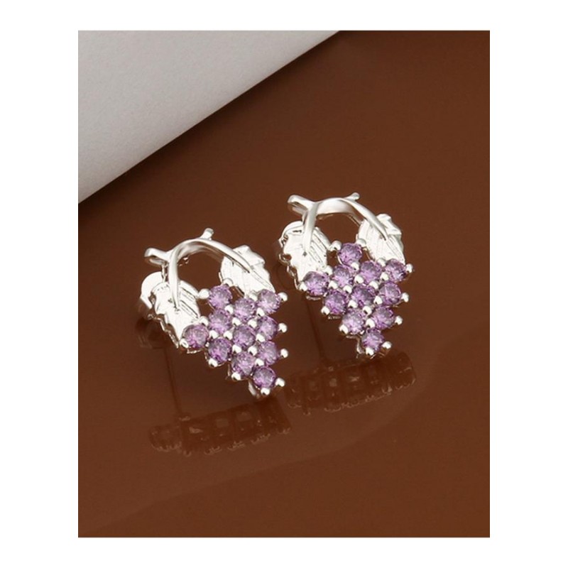 E040 Women silver plated earring 镀925纯银耳环女甜美个性耳钉