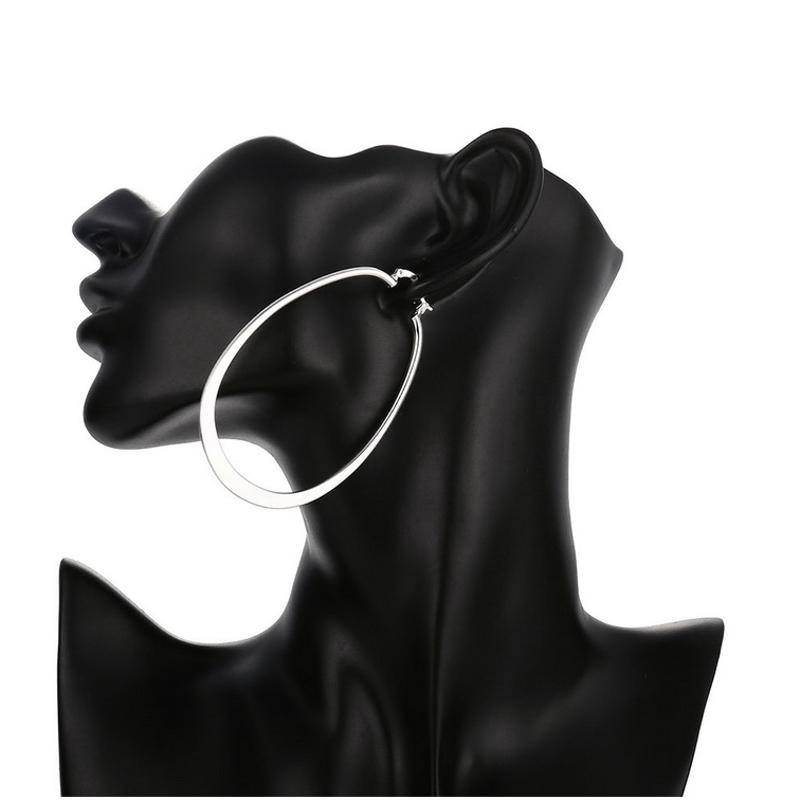 E044Women silver plated earring镀925纯银耳圈时尚创意耳环饰品