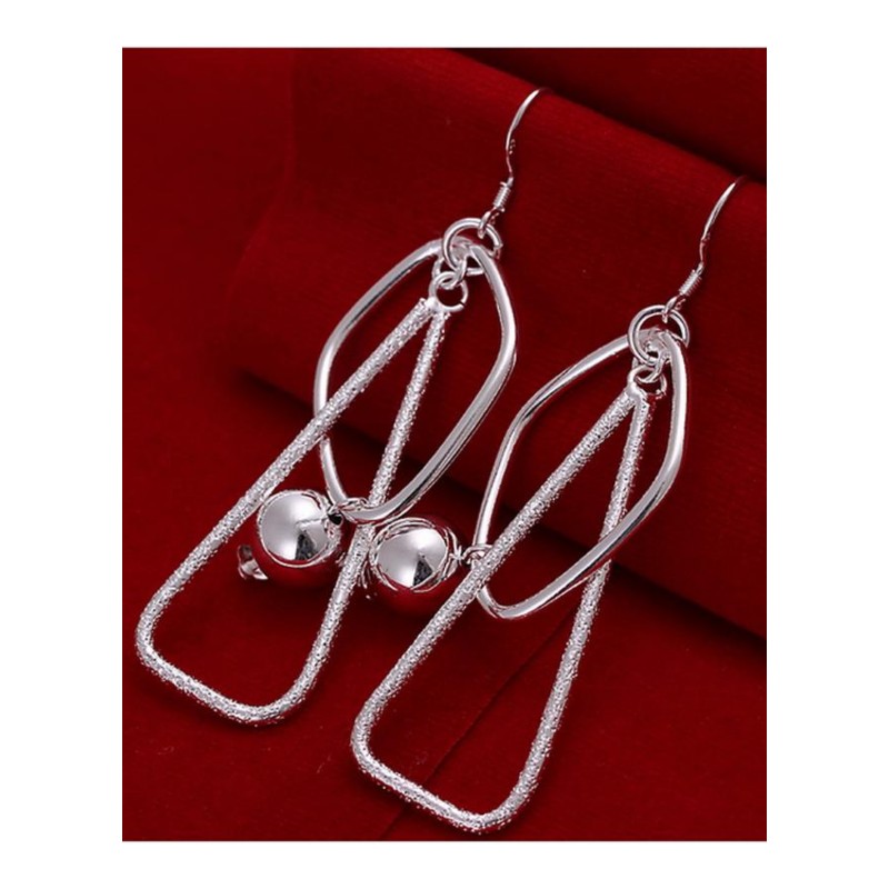 E072Women silver plated earring镀925纯银长款耳饰时尚夸张耳环