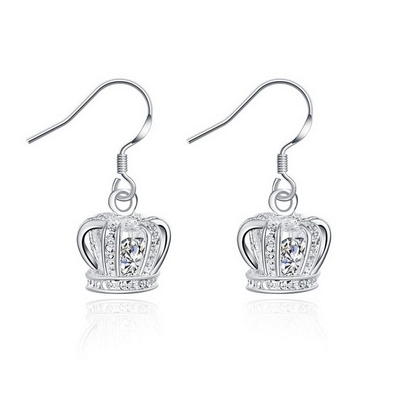 E081Women silver plated earring镀925纯银日韩时尚创意耳环饰品
