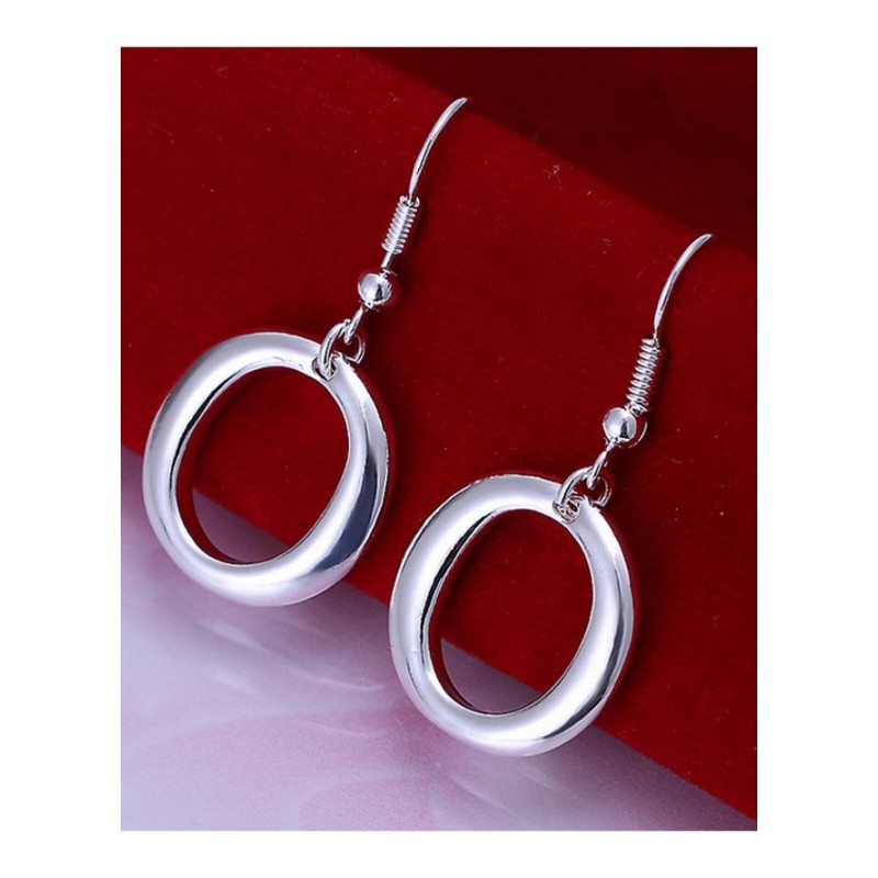 E088Women silver plated earring镀925纯银日韩时尚简约耳环耳饰