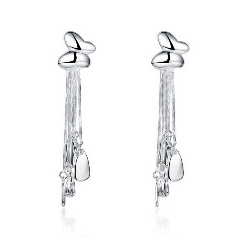 E091 Women silver plated earring 镀925纯银长款时尚气质耳钉女