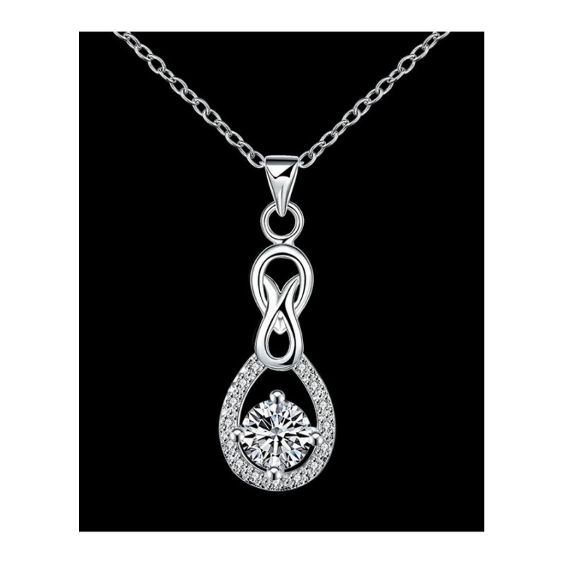 N047 N069 Necklace 镀银日韩流行镂空镶宝石项链女首饰锁骨链送女朋友七夕情人节礼物