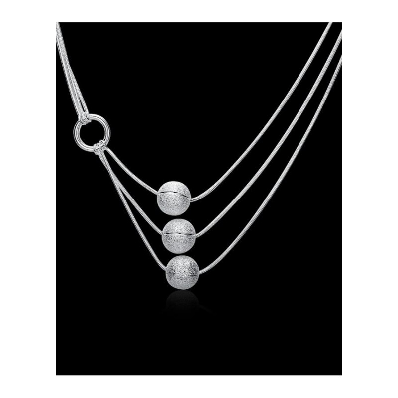 N187 Women Silver Necklace 镀925纯银女项链日韩版锁骨链潮人送女朋友七夕情人节礼物