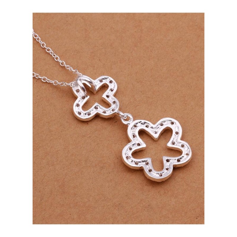 N347 Women Silver Necklace 镀925纯银女项链日韩版锁骨链潮人送女朋友七夕情人节礼物