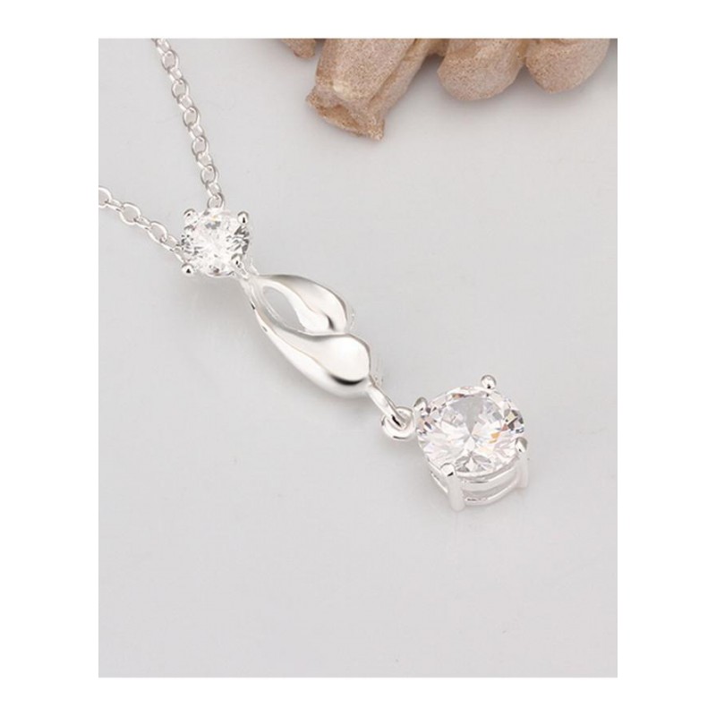 N495 Women Silver Necklace 镀925纯银女项链日韩版锁骨链潮人送女朋友七夕情人节礼物