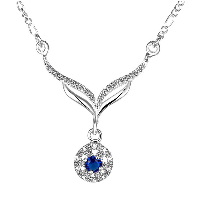 N498 Women Silver Necklace 镀925纯银女项链日韩版锁骨链潮人送女朋友七夕情人节礼物