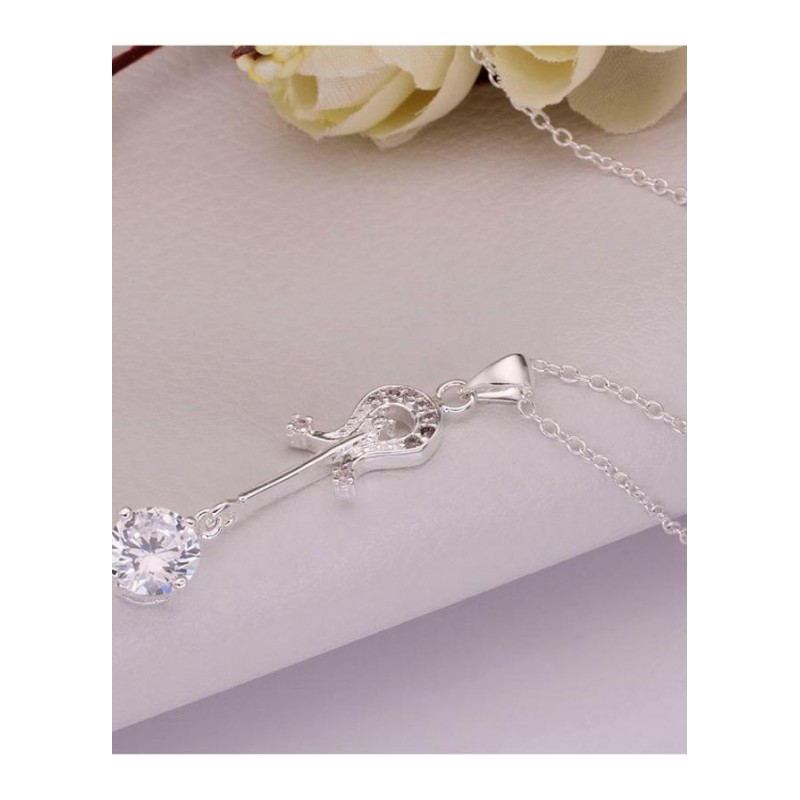 N511 Women Silver Necklace 镀925纯银女项链日韩版锁骨链潮人送女朋友七夕情人节礼物