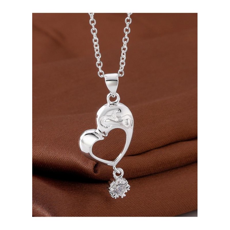 N588 Women Silver Necklace 镀925纯银女项链日韩版锁骨链潮人送女朋友七夕情人节礼物