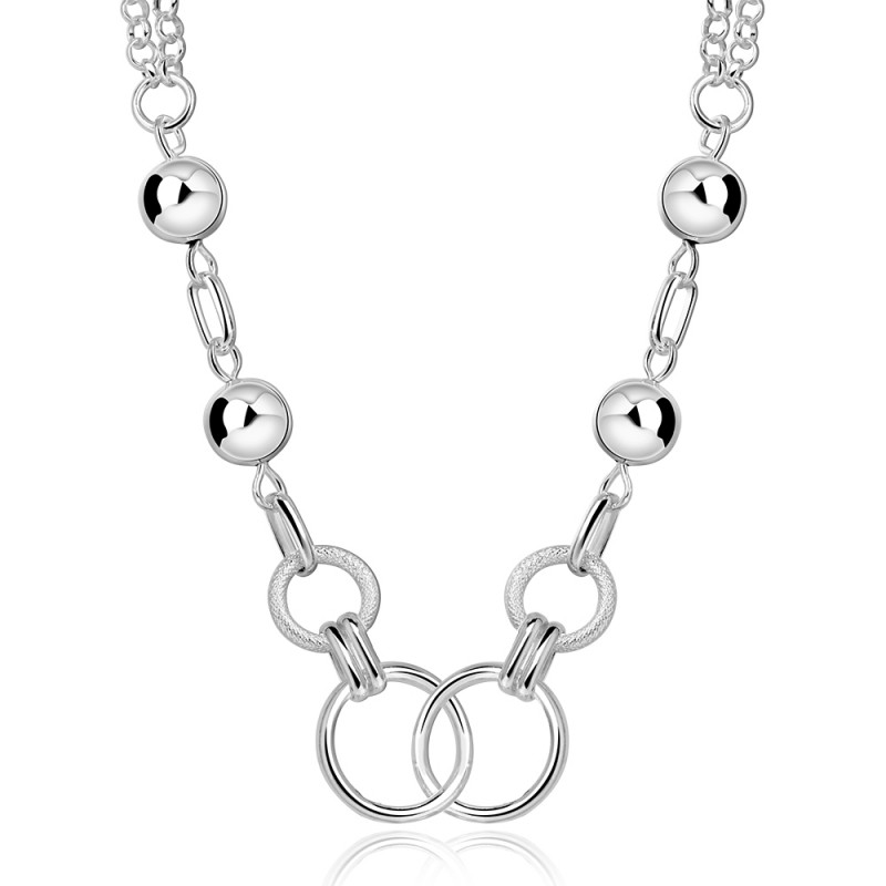 N643 Women Silver Necklace 镀925纯银女项链日韩版锁骨链潮人送女朋友七夕情人节礼物