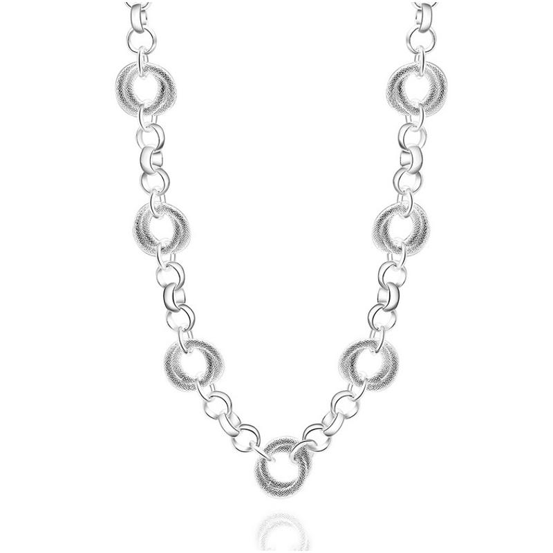 N644 Women Silver Necklace 镀925纯银女项链日韩版锁骨链潮人送女朋友七夕情人节礼物