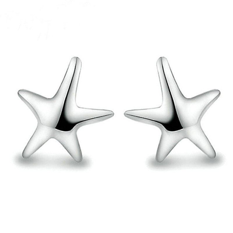 S925银韩版时尚舞动海星耳钉0l气质耳坠银耳钉首饰品配饰YWJY0456送女朋友七夕情人节礼物