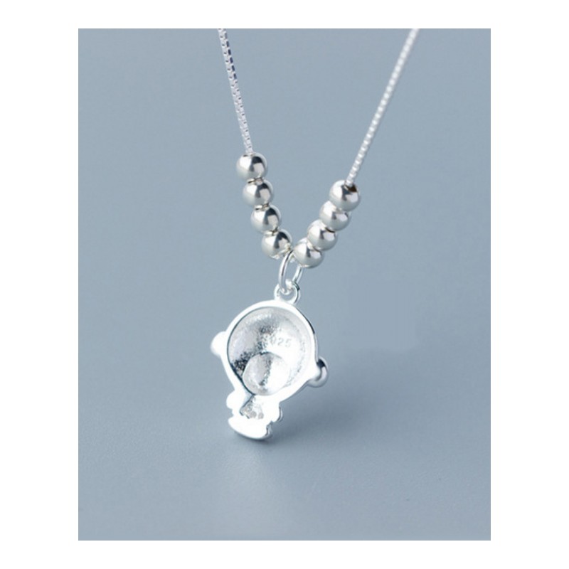 S925银饰品时尚可爱小猴子锁骨素银项链坠女JHCYSP6538送女朋友七夕情人节礼物