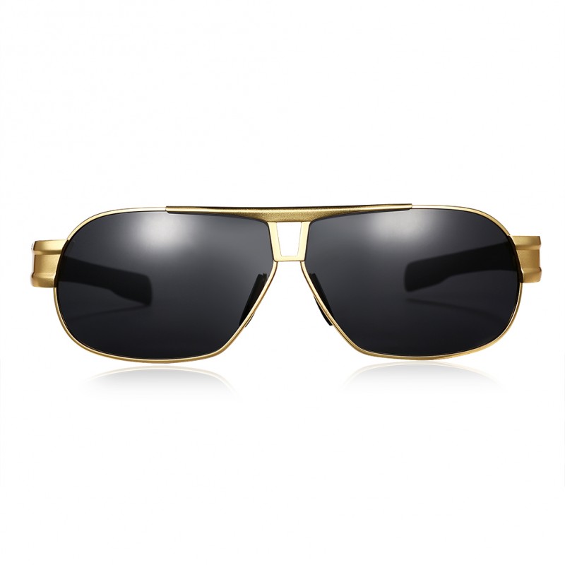 YJ00074-1Men Sunglasses 男户外太阳镜驾驶墨镜偏光金框黑片送女朋友七夕情人节礼物