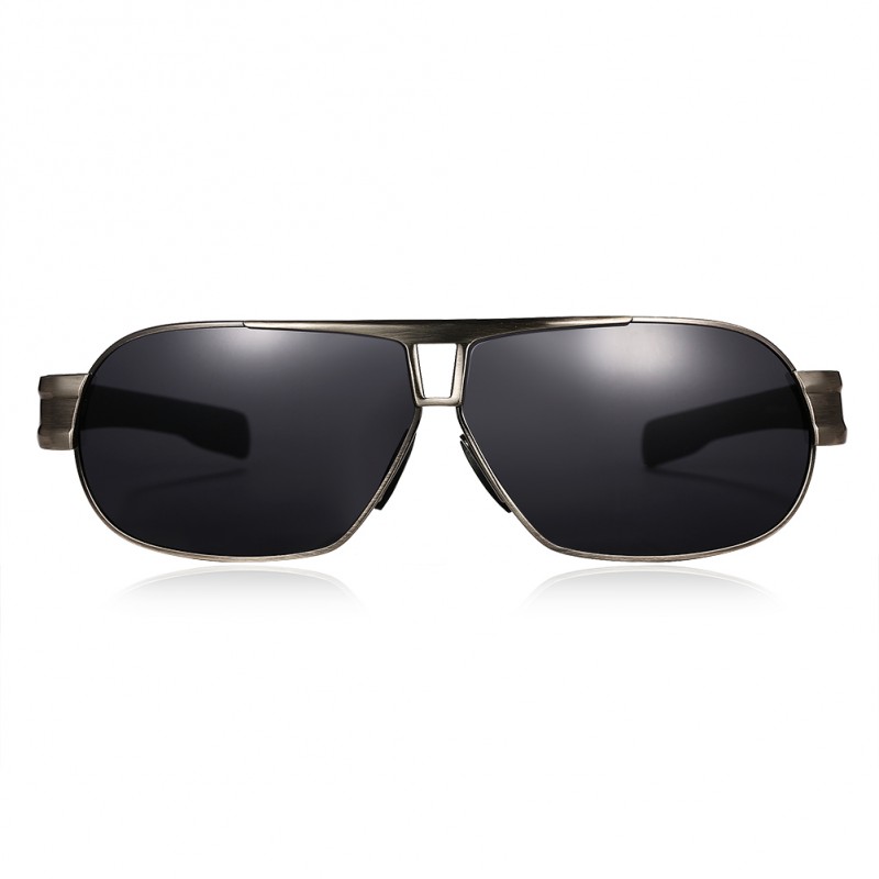 YJ00074-4Men Sunglasses 男户外太阳镜驾驶墨镜偏光银框黑片送女朋友七夕情人节礼物