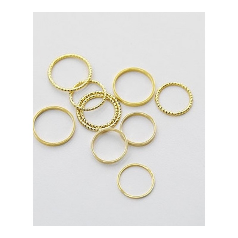 新款日韩简约个性关节指环组合十件套女生戒指YWLF0418送女朋友七夕情人节礼物