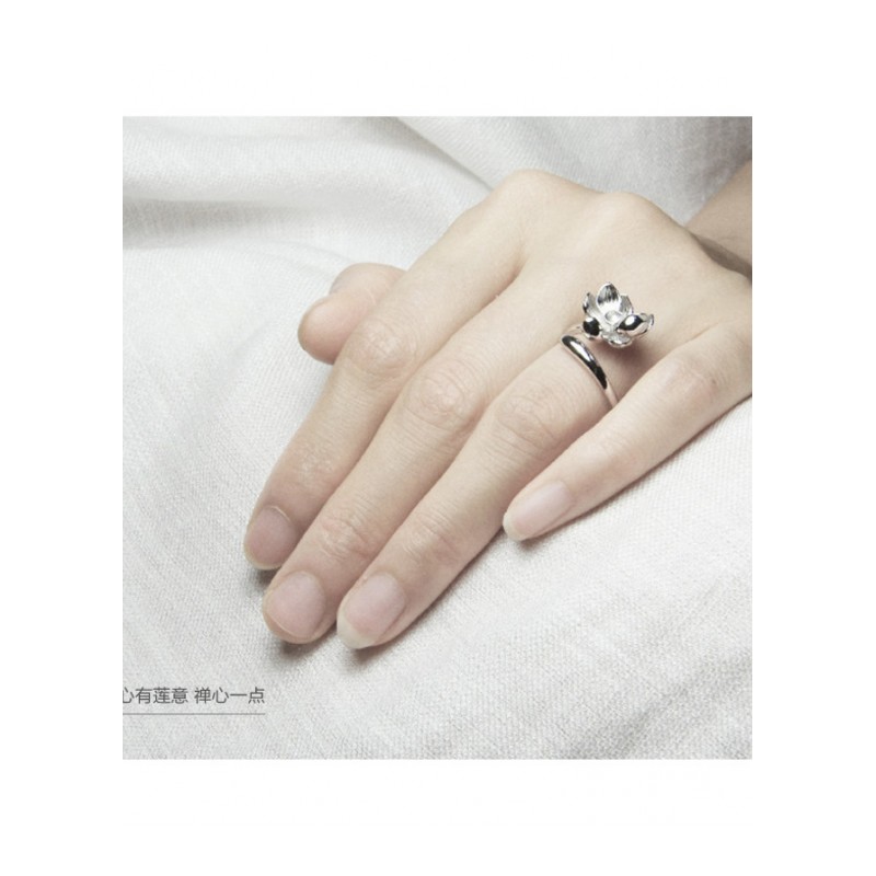 莲花戒指小清新开口戒潮流百搭女新款关节戒日韩个性简约潮人百搭饰品HFXYJ6549送女朋友七夕情人节礼物